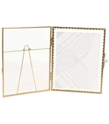 Cadre photo en métal doré et verre transparent 15x20cm
