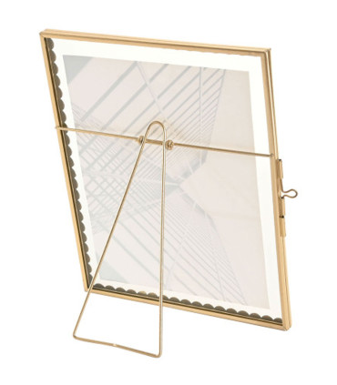 Cadre photo en métal doré et verre transparent 15x20cm