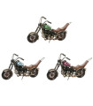 Set of 3 decorative motos cruisers metal 23x8x11cm