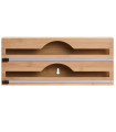 Wall Bamboo Kitchen 2 Rolls Dispenser 33.5x7x14.5cm