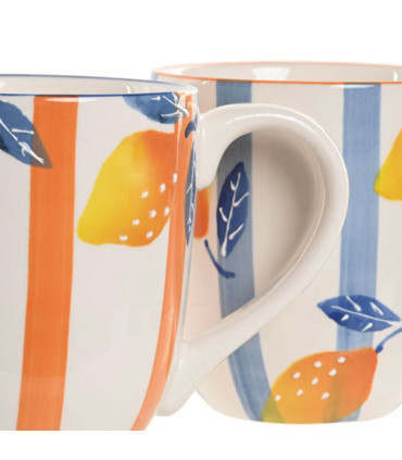 Set de 4 mugs en céramique citrons 36cl