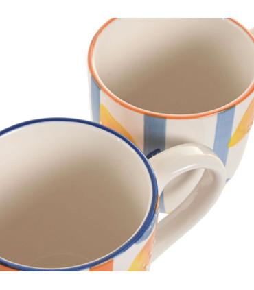 Set de 4 mugs en céramique citrons 36cl
