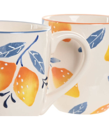Set de 4 mugs en céramique citrons 36cl