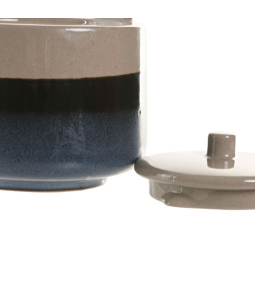Théière en porcelaine émaillée bleu et beige 1L