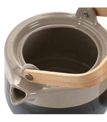 Théière en porcelaine émaillée bleu et beige 1L
