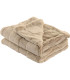 Plaid doux polaire beige 130×170 cm sur canapé