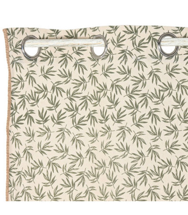 Rideau déco naturel pour salon ou chambre avec motif végétal