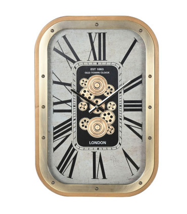 Wall clock gold metal 43x8.5x63cm