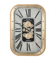 Grande horloge murale en métal doré 43x8.5x63cm