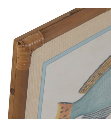Set de 6 cadres décoratifs bambou poissons 60x2x45cm
