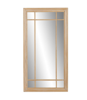 Grand miroir classique bois de paulownia et blanc cérusé 68x4x128cm