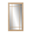 Grand miroir classique bois de paulownia et blanc cérusé 68x4x128cm