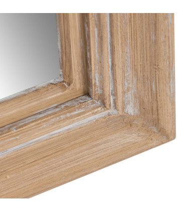 Grand miroir classique bois de paulownia et blanc cérusé 68x4x128cm