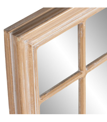 Grand miroir classique bois de paulownia et blanc cérusé 68x4x128cm