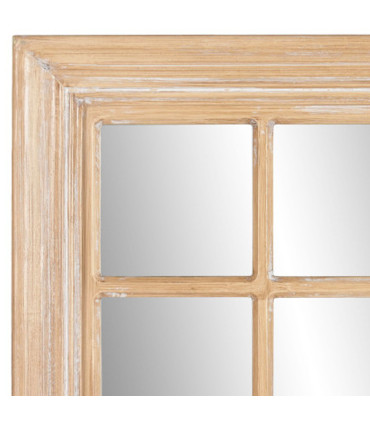 Grand miroir classique bois de paulownia et blanc cérusé 68x4x128cm