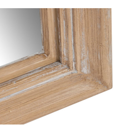 Grand miroir classique bois de paulownia et blanc cérusé 68x4x128cm