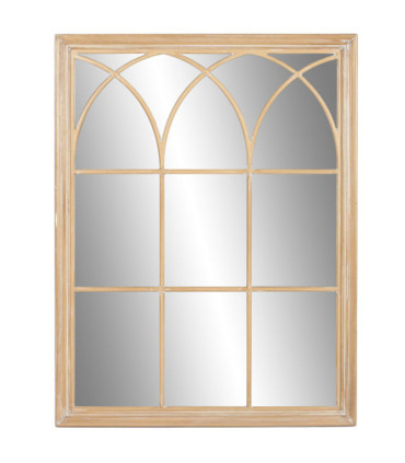 Grand miroir classique bois de paulownia et blanc cérusé 97x4x127cm