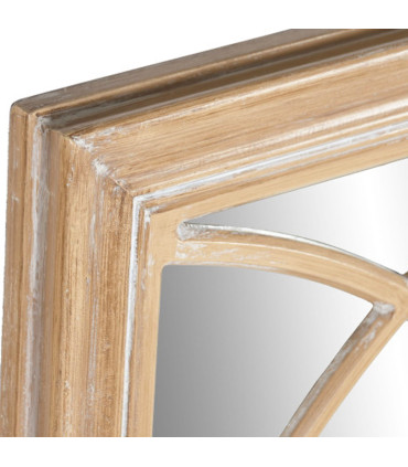 Grand miroir classique bois de paulownia et blanc cérusé 97x4x127cm