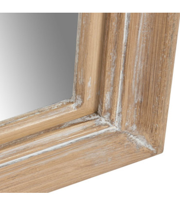 Grand miroir classique bois de paulownia et blanc cérusé 97x4x127cm