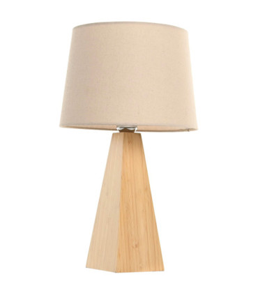Lampe à poser en bambou et abat-jour lin 30x30x51cm