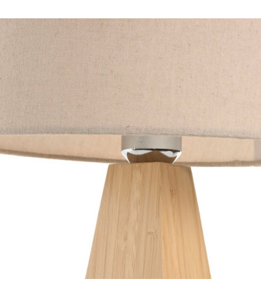 Lampe à poser en bambou et abat-jour lin 30x30x51cm