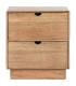 Table de chevet en bois de mangue 2 tiroirs 40x32x46.5cm