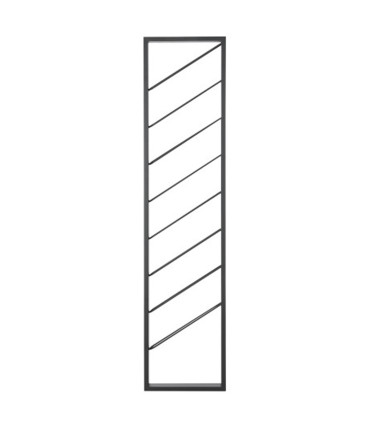 Wall Bottle Holder Black Metal 36x6x160cm