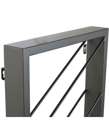 Wall Bottle Holder Black Metal 36x6x160cm