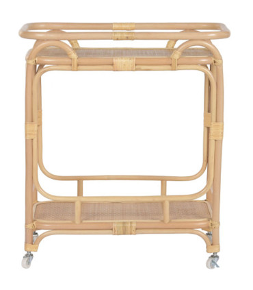 Desserte de cuisine sur roulettes en rotin 76x43x85.5cm