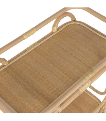 Desserte de cuisine sur roulettes en rotin 76x43x85.5cm