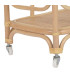 Desserte de cuisine sur roulettes en rotin 76x43x85.5cm