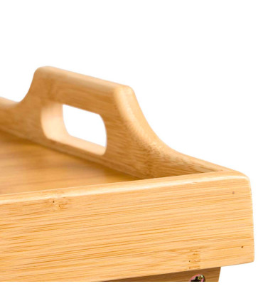 Table pliante en bambou plateau amovible 50x36x64.5cm