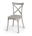 Chaise en plastique gris bistrot empilable 46x44x82.5cm