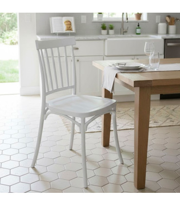 Chair white plastic 45x42x81.5cm