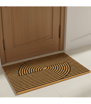 Paillasson coco marron et noir 60x40x1cm