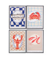 Set of 4 Boards seaside 30x40cm