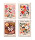 Set de 4 tableaux décoratifs multicolore fleurs 30x40cm