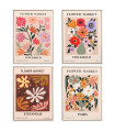 Set of 4 Boards flower market 30x40cm