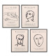 Set of 4 Boards black and white Matisse 30x40cm