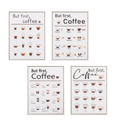 Set de 4 tableaux décoratifs café 30x40cm