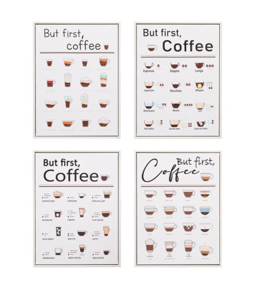 Set de 4 tableaux décoratifs café 30x40cm