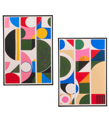 Set of 2 wall frames abstract 50x70cm