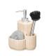 Soap Dispenser with Sponge Holder Polyresin beige 11.5x13x19cm