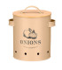 Onions pot metal beige and bamboo 14x17.5x19.5cm