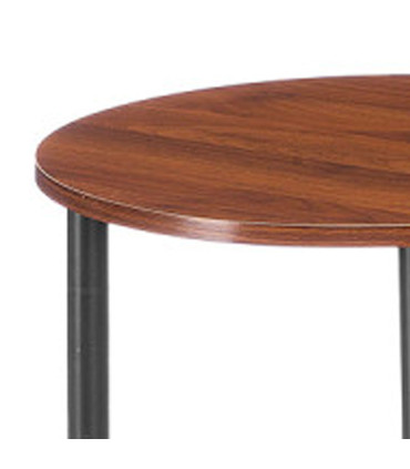 Table d'appoint design noir et bois 2 niveaux 57x37x41cm