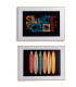 Set de 2 tableaux décoratifs multicolore bord de mer 81x121x3cm