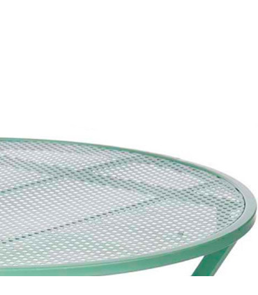 Set table + 2 chaises de jardin pliable en métal vert 60x60x70.5cm