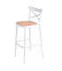 Tabouret de bar blanc effet rotin 47x51x103cm