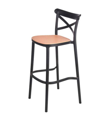 Bar Stool black polypropylene 47x51x103cm