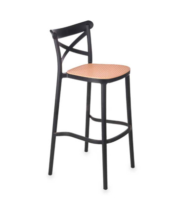 Bar Stool black polypropylene 47x51x103cm
